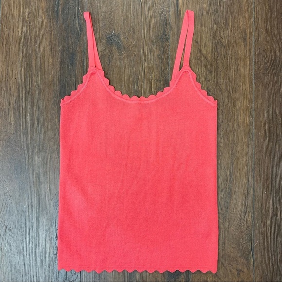 Blu Pepper Scalloped Coral Tank Top SZ LG - Picture 1 of 5
